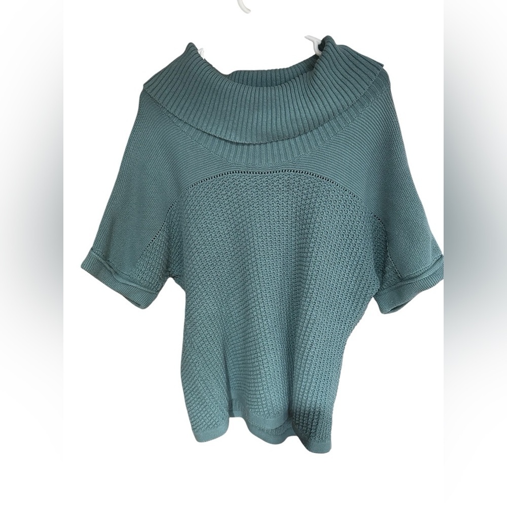 Coldwater Creek Teal Cowl Neck Sweater